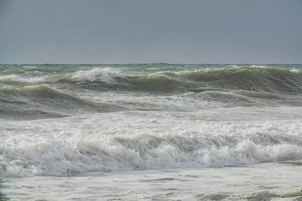 Denizde Fırtına Büyük Dalgalar — Stok fotoğraf