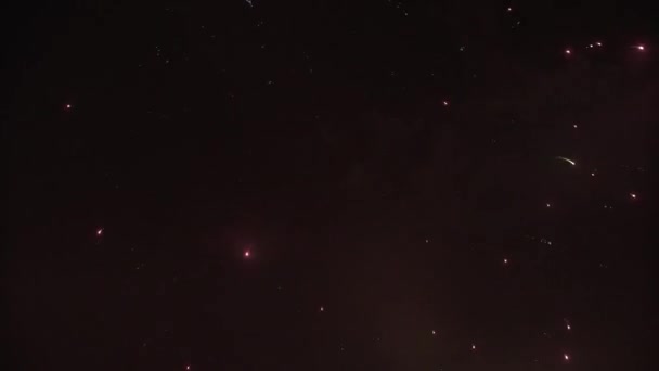 Feux d'artifice colorés sur fond crépusculaire 