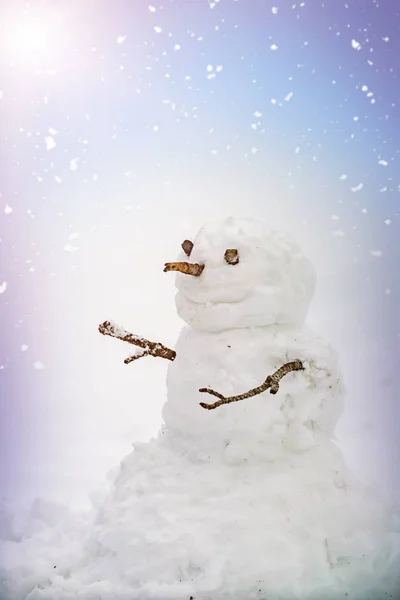 Boneco Neve Natal Neve Inverno — Fotografia de Stock