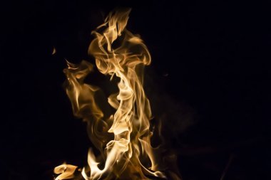 Siyah arka planda ateş alevleri