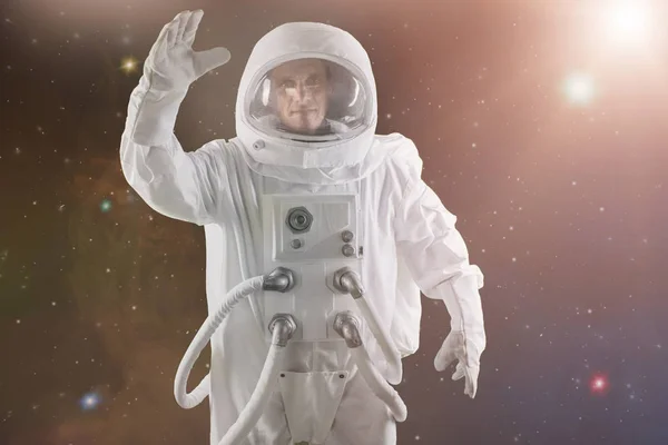Homem Astronauta Espaço Sideral — Fotografia de Stock