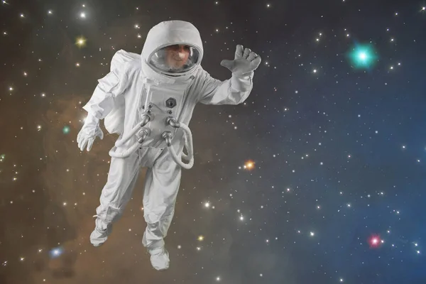 Man Astronaut Outer Space — Stock Photo, Image