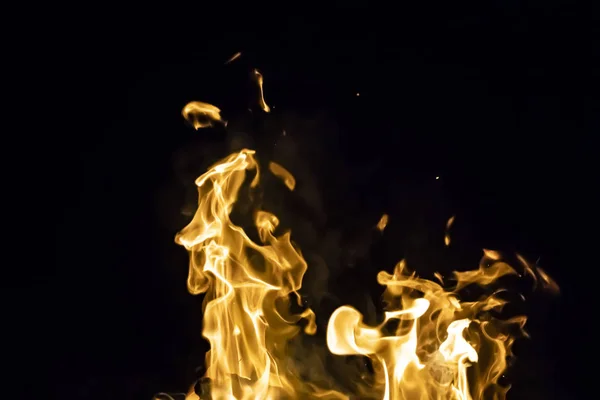 Flames Fire Black Background — Stock Photo, Image