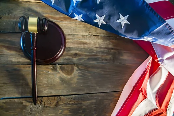 Judge Hammer Flag America — Stockfoto