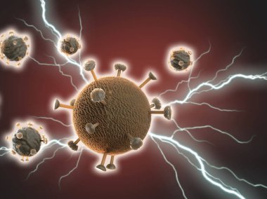 concept of new 2019 coronavirus in China, 3d render clipart