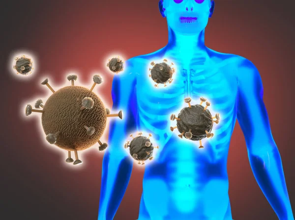 Koncept För Nya 2019 Coronavirus Kina Render — Stockfoto