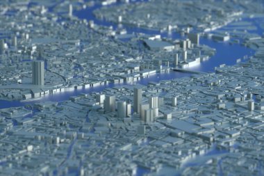 Londra şehir haritası. Londra 'nın 3D haritası. 3d hazırlayıcı
