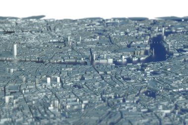 Londra şehir haritası. Londra 'nın 3D haritası. 3d hazırlayıcı