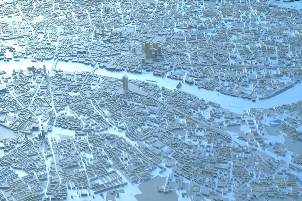 A伦敦城市地图 伦敦3D地图 3D渲染 — 图库照片