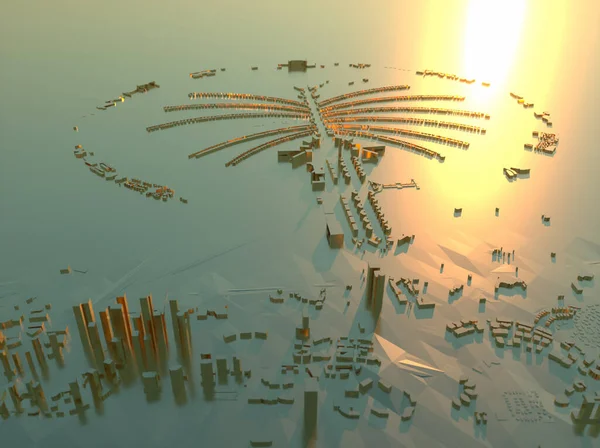 Dubai City Map Render — Stock Photo, Image