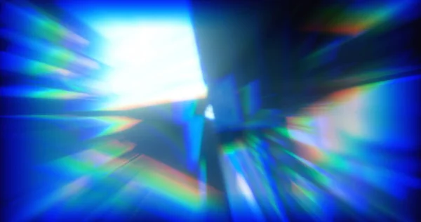 Abstracto Dinámico Fondo Azul Forma Aberración Deslumbramiento Vidrio Cristal Render — Foto de Stock