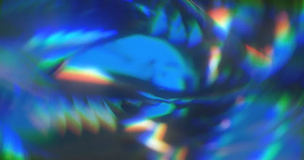 ガラスや結晶からの収差やグレアの形をした抽象的なダイナミックブルーの背景3Dレンダリング — ストック写真