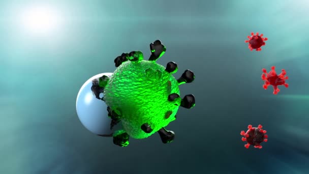 Covid Coronavirus Concepto Cuarentena Render Virus Está Apoderando Del Mundo — Vídeo de stock