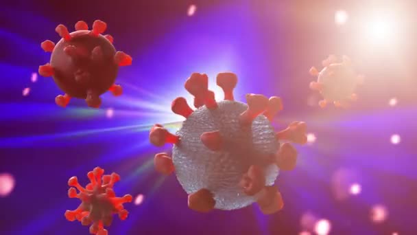 Virus Covid Coronavirus Koncept Render — Stockvideo