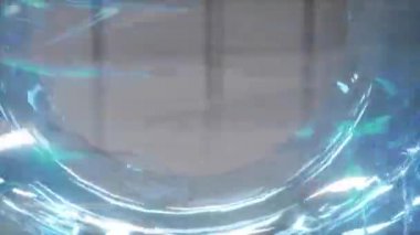 soyut dinamik mavi arkaplan sapkınlık formunda ve cam ve kristal parlaklığında, 3D görüntüleme