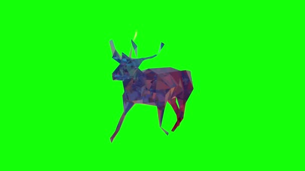 Llow Poly Deer Glass Material Render — 비디오