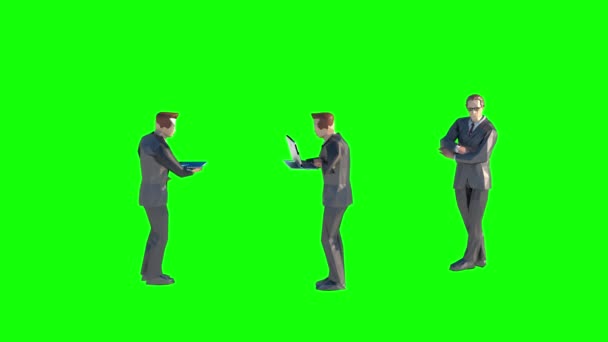 Bajo Poly Personas Hombre Negocios Renderizar — Vídeo de stock