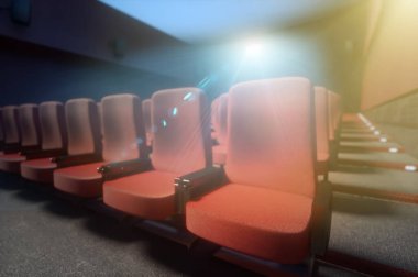 Sinema salonunun içi, sinemanın içi boş koltuklar.