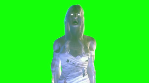 Fantasma Assustador Uma Velha Mulher Halloween Render — Vídeo de Stock