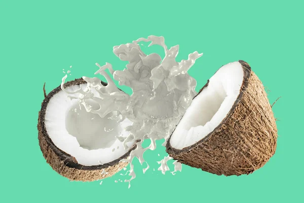 Kokosnöt Med Skvätt Kokosjuice — Stockfoto