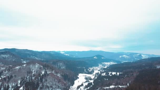 Drohnenaufnahmen Der Berge Schöne Aussicht Abend — Stockvideo
