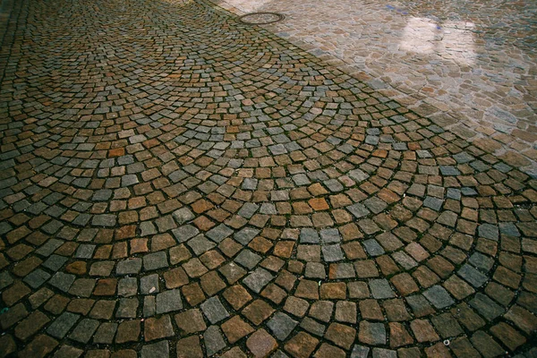 Amazing beautiful old medieval pavage in Austria, street texture — Stock Photo, Image