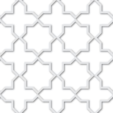 Plastik ızgara seamless modeli 3d arka plan. Yıldız ile süsleme.