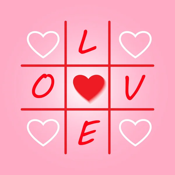 Valentines day original card with tic-tac-toe design. Vector illustration for card. — Stock Vector