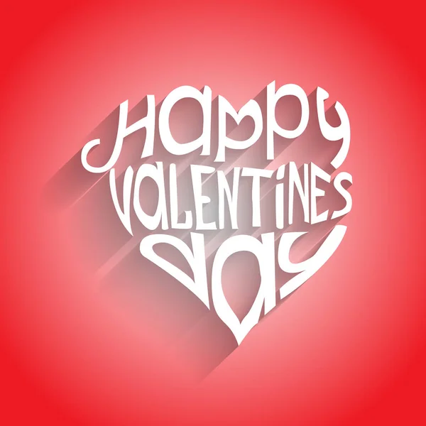 Carte Saint-Valentin avec lettrage en forme de coeur. Blanc 3d lettres de félicitations pour les amoureux . — Image vectorielle