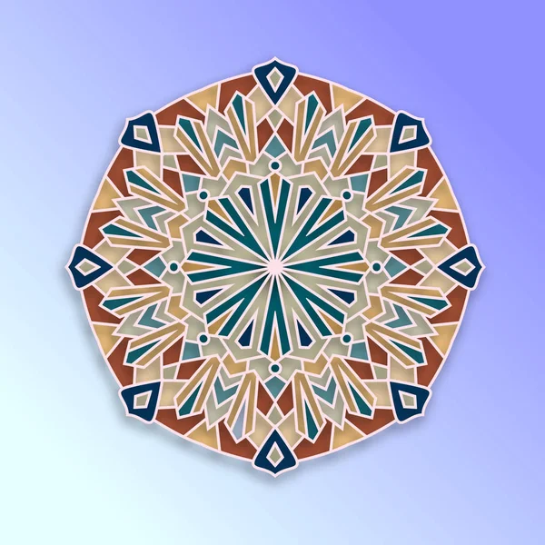 Kleurrijke arabesque, geometrisch ontwerp in oosterse stijl. Mexicaans, Spaans, Turks mandala — Stockvector