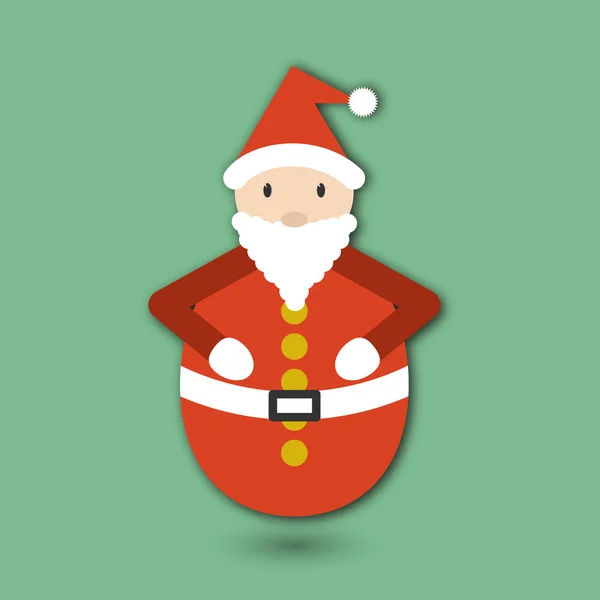 Roly 폴 리 장난감 산타 클로스입니다. Crictmas와 새 해에 대 한 플랫 카드. — 스톡 벡터