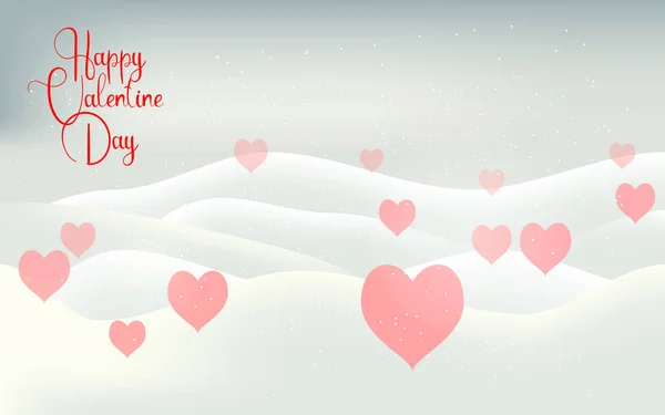 Saint Valentin, neige, hiver. arrière-plan carte lumière — Image vectorielle