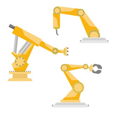 Endüstriyel robotlar set vektör
