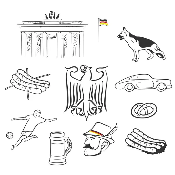 Symbole Niemcy zestaw ilustracje — Wektor stockowy