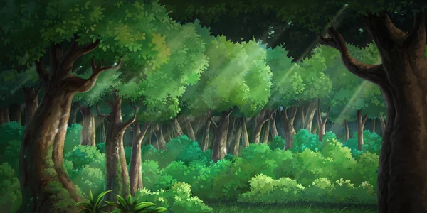 Εικόνα ζωγραφισμένη σε πυκνό δάσος πράσινο — Φωτογραφία Αρχείου