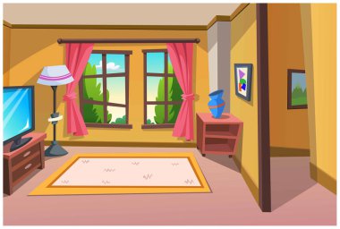 Room for relaxation in the house. clipart