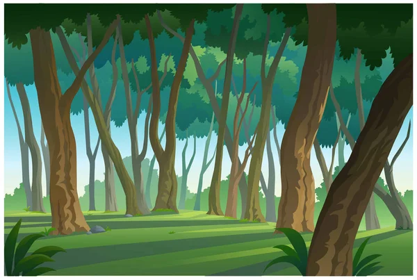 Illustration Eines Outdoor Dschungel Und Natürlich — Stockvektor