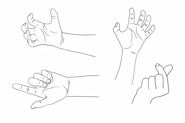 Hand Collection Vektorlinien Illustration Auf Weißem Hintergrund — Stockvektor