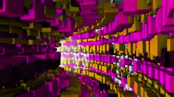 Тунель хаотичного кубів — стокове відео