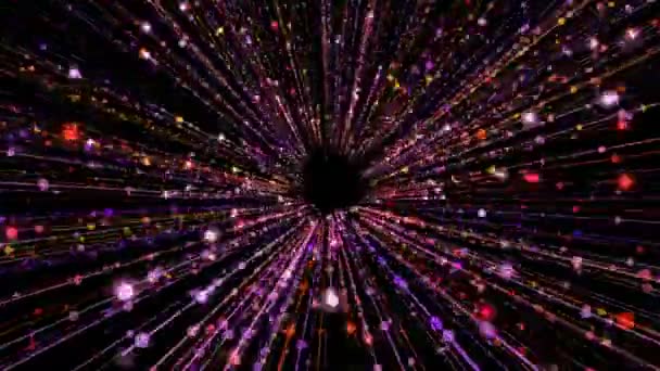 Ταχύτητα γραμμών πολύχρωμο σωματίδια — Αρχείο Βίντεο