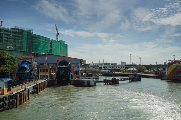 Puerto Transbordadores Desde Continente Hasta Isla Penang Fue Operado Por — Foto de Stock