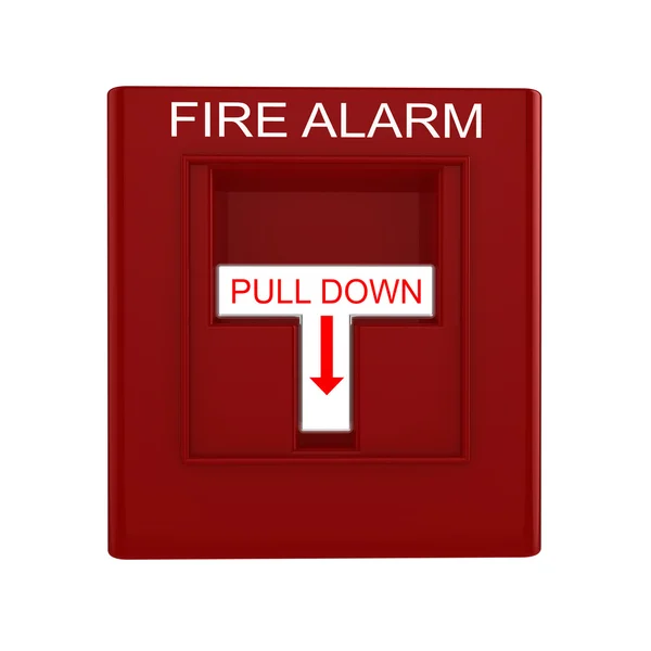 Interruptor de alarma de incendio rojo con palanca desplegable —  Fotos de Stock