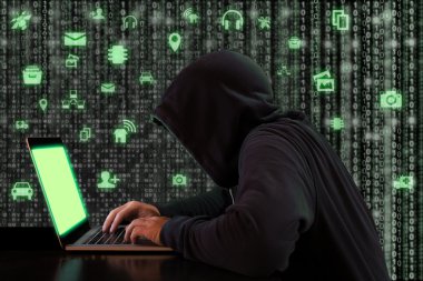 Hacker Internet şeyler cybersecurity kavramının infiltratlar