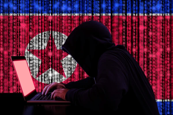 Hacker fra Nordkorea på arbejde cybersecurity koncept - Stock-foto