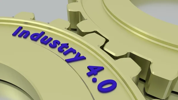 Teollisuus 4.0 hammaspyörät kehittynyt valmistus käsite — kuvapankkivalokuva