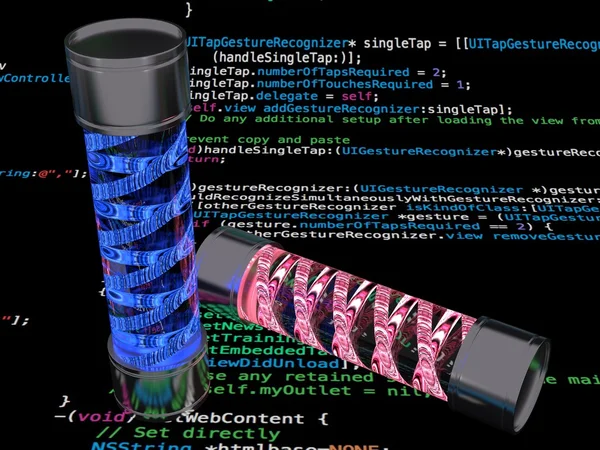 Vinos de virus en el código informático concepto de ciberseguridad —  Fotos de Stock