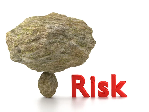 Enorme roca en la parte superior de una pequeña gestión de riesgos de piedra —  Fotos de Stock