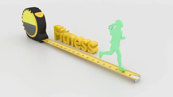 Mål fitness koncept med kvinde kører på bånd - Stock-foto