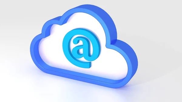 Symbool van de wolk met e-mail symbool binnen internationale communicatie — Stockfoto