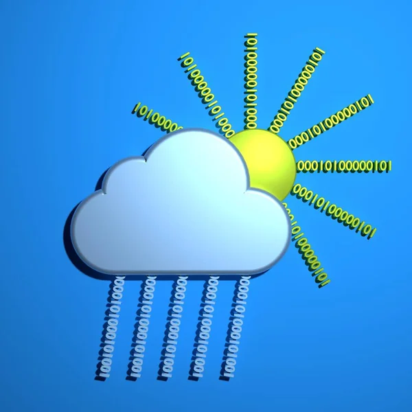 Nube y sol símbolo de respiración concepto de seguridad cibernética —  Fotos de Stock